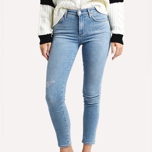 Agolde Sophie Mid Rise Ankle Skinny Distressed Jeans Women's 24